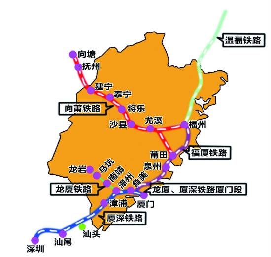 下月底通车 泉州坐动车 4小时到南昌 昨日,备受关注的向莆铁路全线