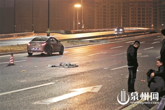 晋江机场连接线男子横穿马路被撞死 肇事司机