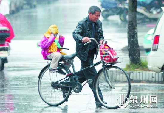 雨中眾生相 雨中路面溼滑要更加註意交通安全